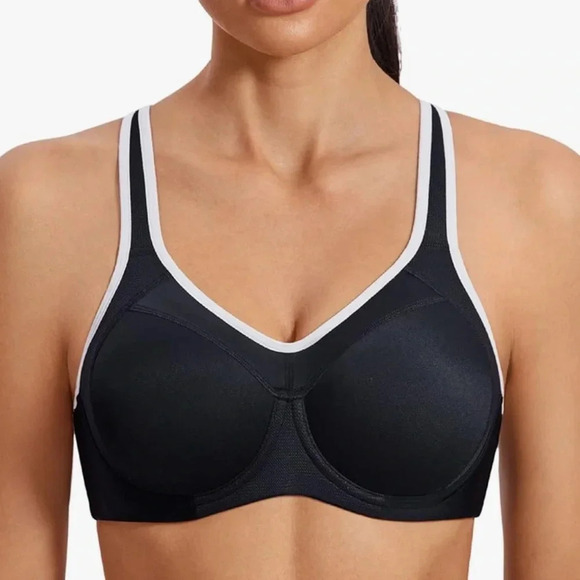 SYROKAN Bra High Impact Full Coverage Bounce Control Underwire Workout Sport 36D - Picture 1 of 13